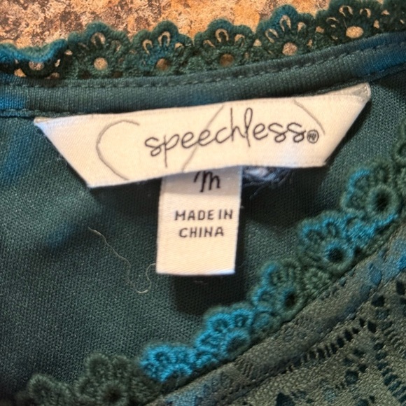 Speechless Forrest Green Women’s Mini Dress Short Sleeves Lined Size Medium - Picture 8 of 16